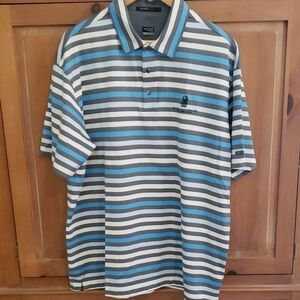 Nike Striped Polo - Blue, Gray, White